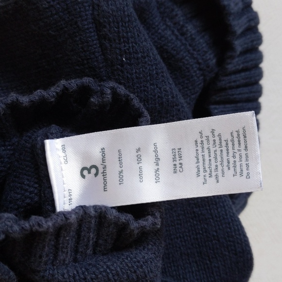 carter's navy shawl collar cotton knit sweater jumpsuit 3 months baby boy - Picture 2 of 6